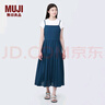 無(wú)印良品（MUJI） 女式 強捻 吊帶連衣裙 女裝裙子夏季純棉全棉 長(cháng)裙BC2IKC4S 藏青色 XL 165/92A 曬單實(shí)拍圖
