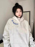 趣米樂美式復(fù)古oversize重磅連帽衛(wèi)衣男春秋季高街嘻哈潮牌上衣百搭外套 白灰色 常規(guī) XL 曬單實拍圖