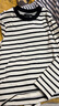 UR2025冬季新款女裝休閑撞色領(lǐng)條紋棉質(zhì)長(cháng)袖T恤UWB450060 黑色條紋 M 曬單實(shí)拍圖