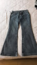 羅蒙高腰微喇叭牛仔褲女春秋季2025年新款修身小個(gè)子九分馬蹄喇叭褲子 復古藍(九分褲 XL (125--135斤 曬單實(shí)拍圖