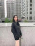浪莎皮衣外套女2025年新款秋冬季韓版小個(gè)子短款BF風(fēng)寬松機車(chē)皮夾克潮 黑色 S 【85-100斤】 曬單實(shí)拍圖