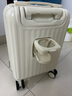 貝初眾14寸行李箱可上飛機兒童小型20x30x40拉桿箱春秋航空可登機旅行箱 白色【折疊杯架+USB充電口】 14英寸 100%符合尺寸規格/免托運 曬單實(shí)拍圖