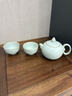 青澹墨雅天青汝窯 茶壺套組開(kāi)片冰裂釉功夫泡茶壺 景德鎮手工陶瓷禮盒裝 玉珠茶組 3件 曬單實(shí)拍圖