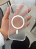 猩球衛士高級感防指紋適用Apple/蘋(píng)果iPhone16磁吸瓦楞手機殼超薄行李箱條紋保護套磨砂MagSafe透明外殼白 曬單實(shí)拍圖