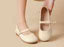 大東淺口低跟單鞋女2026春季新款簡(jiǎn)約純色套腳通勤外穿女鞋0240 米色 36 曬單實(shí)拍圖