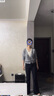 LILY2025冬新款復(fù)古原色彈力修身加絨休閑通勤深色微喇褲牛仔褲女 419牛仔藍 L 曬單實拍圖