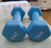 Ma fitness啞鈴男士健身家用器材六角小啞鈴5kg男生宿舍防銹純鐵4kg一對公斤 2KG*2只天空藍-初級力量訓練 藍色 曬單實(shí)拍圖