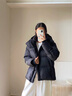 高梵黑金鵝絨服抱抱5.0羽絨服女士四格2025冬季短款潮流時(shí)尚加厚外套 黑色 S 90-110斤 飛天鵝絨193g 曬單實(shí)拍圖