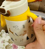 NEVS兒童保溫杯316不銹鋼嬰兒學飲吸管杯寶寶水壺直飲泡奶瓶-蒙格黃 曬單實拍圖