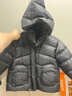 Q21兒童鵝絨羽絨服加厚保暖90絨子蓬松輕盈男女童三防新年拜年服 炭黑色 130 曬單實(shí)拍圖