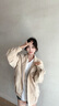 Shelley Jones美式復古pu皮衣外套男士秋季新款寬松潮流高級感痞帥夾克上衣服裝 黑色 XL [建議125-135斤] 曬單實(shí)拍圖