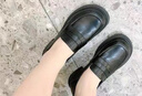 2025新款一腳蹬女鞋軟皮平底單英倫風(fēng)百搭小皮鞋春秋CGf樂(lè )福鞋 黑色 36 曬單實(shí)拍圖