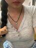 民族風(fēng)復古蝴蝶吊墜項鏈女款新款爆款頸鏈高級輕奢小眾毛衣鏈配飾 【復古皮繩蝴蝶】藍銀色 曬單實(shí)拍圖