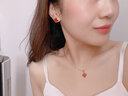 AHK999純銀四葉草項鏈女士2025新款耳釘套裝情人節生日禮物女友老婆 【項鏈+耳釘】幸運紅瑪瑙套裝 曬單實(shí)拍圖