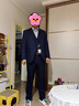 WVD套裝男士條紋海軍藍新郎婚紗商務(wù)套裝高端正裝 藏青色單上衣 藏青色單上衣 44 曬單實(shí)拍圖