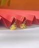 中國黃金（CHINA GOLD）浪漫玫瑰花黃金耳墜女足金花朵耳鉤耳環(huán)教師節生日禮物送女友媽媽 玫瑰耳墜+S925銀圓珠耳鉤 約0.6g+玫瑰禮盒 曬單實(shí)拍圖