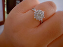 CRD克徠帝【現貨閃發(fā)】心悅鉆戒鉆石戒指群鑲閃耀克拉求婚鉆戒 共約70分 主石30分 曬單實(shí)拍圖