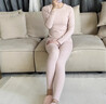 Cofni羊絨蠶絲保暖內衣套裝男女同款加絨加厚圓領(lǐng)無(wú)痕秋衣秋褲德絨保暖 高檔禮盒裝：女款櫻花粉1套 XL 女115-135斤/男130-150斤 曬單實(shí)拍圖