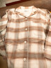 無(wú)印良品（MUJI）女式無(wú)側縫法蘭絨睡衣女士家居服女款純棉25年秋季套裝 女裝 粉紅色格紋 M （上裝160/84A 下裝160/66A） 曬單實(shí)拍圖