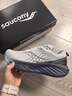 Saucony索康尼彭于晏同款勝利22跑步鞋男緩震舒適慢跑鞋白深蘭44.5 曬單實拍圖