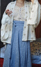 芷蘅間 云水謠 原創(chuàng  )漢服套裝女2025新款新中式仿牛仔破裙褶衣外衫 外搭 預售30天 M 曬單實(shí)拍圖