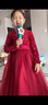 思妙星兒童主持人禮服赫本風(fēng)女童高端鋼琴演奏演出服大童小提琴晚禮服裙 中袖星空藍 150 曬單實(shí)拍圖