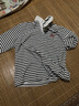 Halo Queen長(cháng)袖T恤女春秋POLO領(lǐng)字母刺繡條紋上衣寬松休閑上衣新品H143T2012 曬單實(shí)拍圖