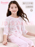 Hello Kitty女童莫代爾家居服套裝夏季兒童睡衣中大童女孩空調(diào)服S6003白色150 曬單實拍圖