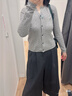 優(yōu)衣庫合作款/女裝打褶裙褲/高腰休閑褲褲子25秋冬新款479698 09 黑色 XL /165/76A 曬單實(shí)拍圖