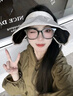 啄木鳥(niǎo)防曬帽女夏季防紫外線(xiàn)黑膠空頂遮陽(yáng)帽大檐遮臉貝殼帽沙灘太陽(yáng)帽子 曬單實(shí)拍圖