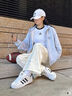 adidas 2025新款運動(dòng)連帽夾克外套男女秋季阿迪達斯官方三葉草 淺麻灰   L 曬單實(shí)拍圖