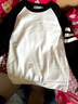 美式復古拼接插肩長(cháng)袖衛衣男士秋裝情侶款內搭撞色圓領(lǐng)套頭打底衫 白色 M 曬單實(shí)拍圖