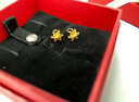 周六福黃金耳釘女雪花耳圈耳飾生日禮物計價(jià)A099578 一對 約1.42g  曬單實(shí)拍圖