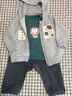 babylove男女寶寶外套春秋洋氣百搭上衣兒童連帽運(yùn)動(dòng)服休閑外出服 淺麻灰 90 曬單實(shí)拍圖