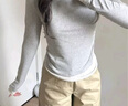 森馬（Semir）長(cháng)袖T恤女吸濕發(fā)熱抗菌緊身內搭2024圓領(lǐng)抓絨套頭衫109724101007 曬單實(shí)拍圖