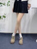 ZHR厚底樂(lè )福鞋女英倫風(fēng)增高輕便女鞋復古百搭通勤單鞋 AY309卡其色37 曬單實(shí)拍圖