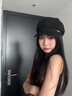 曇蓓漫貝雷帽子女春夏八角帽大頭圍新款鴨舌帽藝術(shù)畫(huà)家帽顯臉小時(shí)尚洋氣 八角貝雷帽【黑色】可調節 均碼 顯臉?。^圍：54-59cm） 曬單實(shí)拍圖