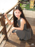 UR2025夏季新款女裝格雷系蝴蝶結(jié)系帶無(wú)袖連衣裙UWG750085 深灰花灰 S 曬單實(shí)拍圖