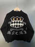麥科貝爾（maycobell）男童套頭毛衣秋冬裝新款字母寬松兒童針織衫中大童學(xué)生個(gè)性棉毛衫 星星菱格黑色毛衣 110 曬單實(shí)拍圖