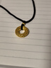 中國黃金（CHINA GOLD）足金吊墜男女款花絲鏤空平安扣項鏈紅繩掛墜中秋節(jié)生日禮物送女友 【今/次日達】平安扣項鏈【黑繩】約1g 曬單實拍圖