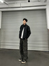 卡圖弛美式bomber廓形飛行員夾克男春秋季寬松潮牌高街棒球衣服工裝外套 黑色 XL 曬單實(shí)拍圖