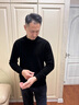 SHANSHAN杉杉純羊毛衫男秋冬綿羊毛男士圓領(lǐng)內搭毛衣加厚保暖親膚針織 黑色 XL /180 曬單實(shí)拍圖