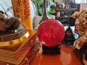 天然紅色水晶球原石大紅吉祥珠圓形鴻運球辦公室好運球裝飾擺件 【鴻運當頭】紅色天然水晶球5CM 曬單實(shí)拍圖