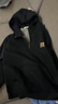 馬克華菲加絨衛衣外套男生秋冬季重磅415g連帽基礎款拉鏈上衣服 黑 M 曬單實(shí)拍圖