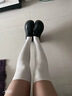 水中花過(guò)膝襪子女春秋款小腿堆堆襪微壓顯瘦防滑女士百搭配靴子長(cháng)筒襪 黑色 1雙 均碼 曬單實(shí)拍圖
