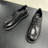 七匹狼男鞋冬季新款潮流休閑皮鞋男軟底德比鞋防滑耐磨商務(wù)正裝鞋子男 黑色【標準皮鞋碼】 41 曬單實(shí)拍圖