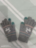靠森（Kaooseen）手套女士冬季戶(hù)外可觸屏騎行車(chē)學(xué)生針織加絨厚保暖毛線(xiàn)手套男冬 L 女加厚小鹿灰色觸屏 曬單實(shí)拍圖