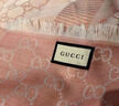 古馳（GUCCI）圍巾秋冬季披肩流蘇雙G紋羊毛保暖時(shí)尚情侶款方巾 粉色雙G紋 281942 3G704 6978 曬單實(shí)拍圖