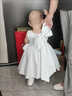 邦伊芙兒童高端公主洋氣女童寶寶小花嬰兒童女周歲生日晚禮服一歲 禮服裙白色 80 曬單實(shí)拍圖