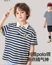 迪士尼兒童夏季條紋POLO衫短袖學(xué)院風(fēng)中大童卡通印花女孩男孩透氣百搭 曬單實(shí)拍圖